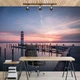 Флизелиновые фотообои 3D Море - Маяк причал и закат (13316V)+клей - изображение 4