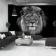 Флизелиновые 3D фотообои дикие кошки 368x254 см Черно-белая голова льва (13996V8)+клей - изображение 9