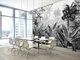 Флизелиновые фотообои Природа Растения в джунглях Черно-белые листья (14166V)+клей - изображение 1