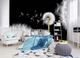 Флизелиновые фотообои красивые цветы Макро фото Одуванчики на черном фоне (10165V)+клей - изображение 5