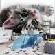 Милі котики флізелінові 3д фотошпалери 368x254 см Кошеня із зеленими очима (10203V8)+клей - зображення 1
