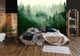 Флизелиновые фотообои на всю стену 416x254 см 3D Природа Зеленый хвойный лес в тумане (14210VEXXXL)+клей - изображение 1
