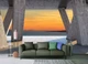Закат флизелиновые фотообои 254x184 см Море за 3D бетонными колоннами (3645V4)+клей - изображение 1