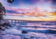 Фотошпалери для спальні 3д Пейзаж Хвилі Пляж 254x184 см Фіолетовий захід сонця на морі (10514V4) +клей - зображення 2