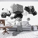 Флізелінові фотошпалери абстракція 312x219 см Геометрія 3D Чорно-білі кубики в невагомості (11906VEXXL) +клей - зображення 4