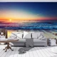 Флизелиновые фотообои 3D Ландшафт Закат на морском пляже (12623V)+клей - изображение 4