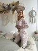 Женская муслиновая пижама Вишенки COSY брюки+рубашка S белая M240P - изображение 4
