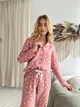 Женская муслиновая пижама Сердца COSY брюки+рубашка S темная пудра M105P - изображение 5