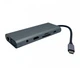 USB-хаб XON SmartHub 12 в 1 (Ethernet, VGA, HDMI, 3.5 Audio, SD/TF, 2xType-C, 4xUSB3.0) Сірий (UHCHP126300G 6198) - зображення 4