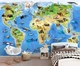 Флизелиновые фото обои в детскую с картой мира 312x219 см Животные (12844VEXXL)+клей - изображение 4