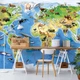Флизелиновые фото обои в детскую с картой мира 312x219 см Животные (12844VEXXL)+клей - изображение 6