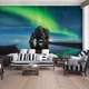 Флизелиновые фотообои ночной пейзаж 3D Природа Ландшафт Озеро 254x184 см Северное сияние (12652V4)+клей - изображение 4