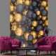 Флизелиновые 3D фото обои 206x275 см Золотые и черные шары (12123VEA)+клей - изображение 4