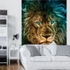 Фотообои флизелиновые 3д животные дикие кошки 206x275 см Лев на черном фоне (3631VEA)+клей - изображение 6