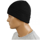 Шапка Акрилова Тонкої В'язки Beanie Cap, Black - зображення 6