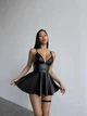 Кожаное сексуальное платье для женщин с чулками 8013 Simply Sexy черная М - изображение 2