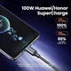 Кабель зарядний Ugreen Type-C 6A 100W Huawei Supercharge 1М Black Nylon, 50567 (US279) - зображення 3