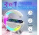 Светильник Ночник 3 в 1 BT-2301 с беспроводной зарядкой и колонкой Bluetooth, белая - изображение 2