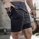 Шорты с тайтсами для фитнеса мужские Muscle Doctor S-M серо-черный - изображение 1