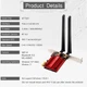 Мережева карта REKONG FV-AX1800P PCI-E WiFi 6 1800 Мбіт/с 2.4/5 ГГц Bluetooth 5.2 Червоний (1013-520-00) - зображення 2
