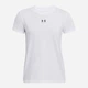 Футболка длинная женская Under Armour UA Rival Core SS 1383648-100 XS Белая (196885502088) - изображение 3