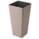 Горшок Rattana Slim kvadro - 30 бежевый Form-Plastic - изображение 1