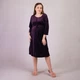 Платье женское велюровое с поясом Tina TN1-2125 48-50 баклажанный - изображение 4