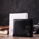 Чоловічий шкіряний гаманець ST Leather чорний з монетницею горизонтальний подвійного складання 55790 - зображення 9