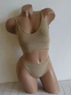 Комплект нижнего белья в рубчик топ бюстгальтер трусики Honey Fashion Accessories S/M хаки (2-185) - изображение 5