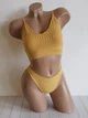 Комплект білизни жіночий в рубчик топ бюстгальтер труси Honey Fashion Accessories S/М жовтий (2-185) - зображення 3