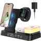 Док-станція A37 5in1+Lamp/Alarm Clock 30W для Apple IPhone, iWatch, AirPods з годинником і світильником чорна - зображення 1