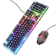 Клавиатура игровая проводная Hoco GM-I8 Pro с LED подсветкой и оптической мышкой RGB USB для Windows/MAC - изображение 1