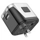 Блок живлення travel adapter Швидка зарядка МЗП Hoco AC5 Level PD30W+QC3.0 для подорожі black/silver - зображення 4