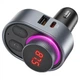Автомобильный FM-трансмиттер модулятор Bluetooth Hoco FM Launcher E72 Alegria 30W (2xUSB + Type-C) metal gray - изображение 5