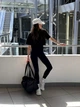 Женская укороченная футболка TOP свободного кроя для любых активностей Oversize S Черная (TH010000S) - изображение 3