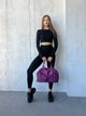 Спортивна жіноча сумка ЗD Bags "Конверт" на 4 відділення для спортзалу та подорожей компактна 40x23x23 см Темно-фіолетова Сливова (4693) - зображення 2