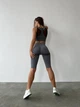 Велосипедки жіночі Wake Up з Push Up та ефектною сіткою під сідницями Фітнес Спорт Однотонні XS-S Сірі Меланж (1634S) - зображення 3