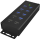 Hub USB ICY BOX USB-B to 10 x USB-A 3.0 Black (IB-HUB1703-QC3) - obraz 1