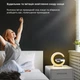 Колонка Bluetooth бездротова портативна, нічник з Qi зарядкою 10 Вт, лампа настільна і годинник SmartX RGB LED 3 в 1 у стилі Big G - зображення 6