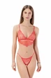 Комплект женский кружевной бюстгальтер с мягкой чашкой и стринги Felisiya Lingerie Коралловый 2001+221-1616 M - изображение 1