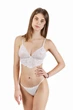 Комплект женский кружевной бюстгальтер с мягкой чашкой и стринги Felisiya Lingerie Белый 2001+221-001в599 S - изображение 6