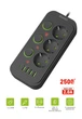 Мережевий фільтр-подовжувач DYXON 3+4 USB-A + USB-C (PD) + 3 Power switch 2M Black - зображення 1