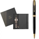 Набір Parker Sonnet Matte Black Lacquer GT BP кулькова ручка + блокнот (84 832b24) - зображення 1