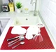 Кухонный коврик для сушки посуды EVAPUZZLE KITCHEN 50x30 см сушилка для посуды Красный - изображение 4
