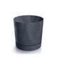 Горщик для квітів Prosperplast TUBO P BETON EFFECT 12.8х12.8х11.3см круглий з підставкою антрацит (70467-433) - зображення 1