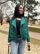 Жіноча замшева куртка-жакет Fashion 42/44 зелений - зображення 4