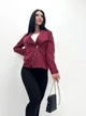 Жіноча замшева куртка-жакет Fashion 42/44 бордовий - зображення 5