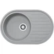 Кухонна мийка Franke Ronda ROG 611-77 (114.0676.331) Фраграніт, сірий камінь, 77x50х20,5 см, 1 чаша з крилом, врізна, кругла - зображення 1