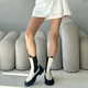 Ботинки женские маломерные из красивой светло-молочной и натуральной кожи Woman's heel 38 (О-972) - изображение 1