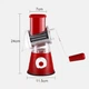 Овочерізка мультислайсер Tabletop Drum Grater Kitchen Master Терка для овочів та фруктів 3 насадки. Колір: червоний - зображення 7